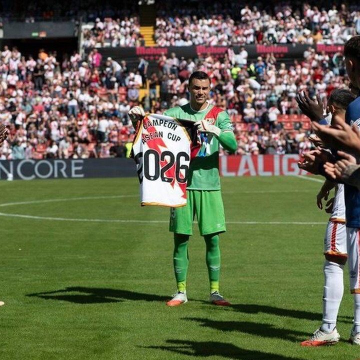 Emil Audero Disambut Guard of Honour Rayo Vallecano usai Bawa Timnas Indonesia Juara ASEAN Cup