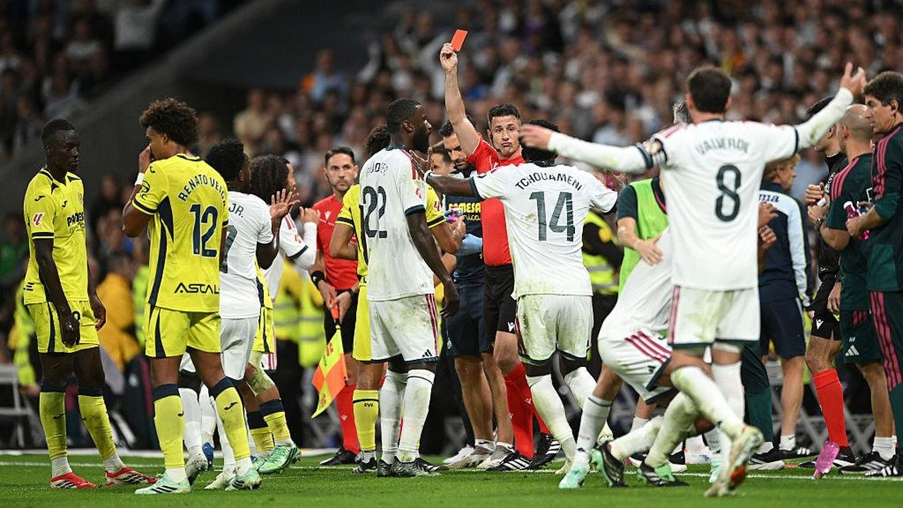 Real Madrid Raih Tiga Poin atas Villarreal Meski Bermain dengan 10 Pemain